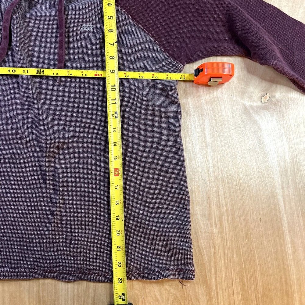 Vans Mens Burgundy Lightweight Long Sleeve Pullover Hoodie Size Medium - Picture 4 of 6